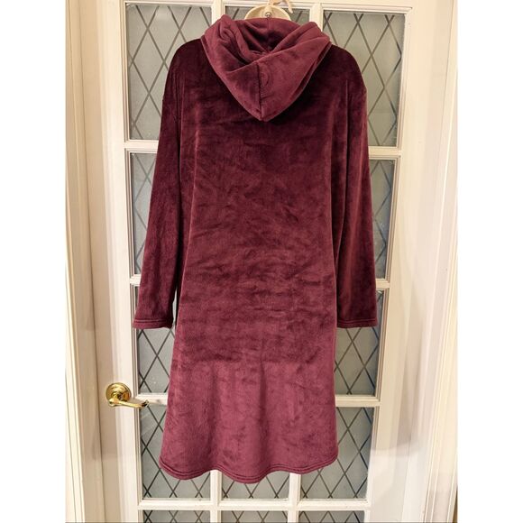 32 Degrees Heat Women's Cozy Plush Hooded Sleep Lounger Purple Hood Pockets S/M - Picture 5 of 8